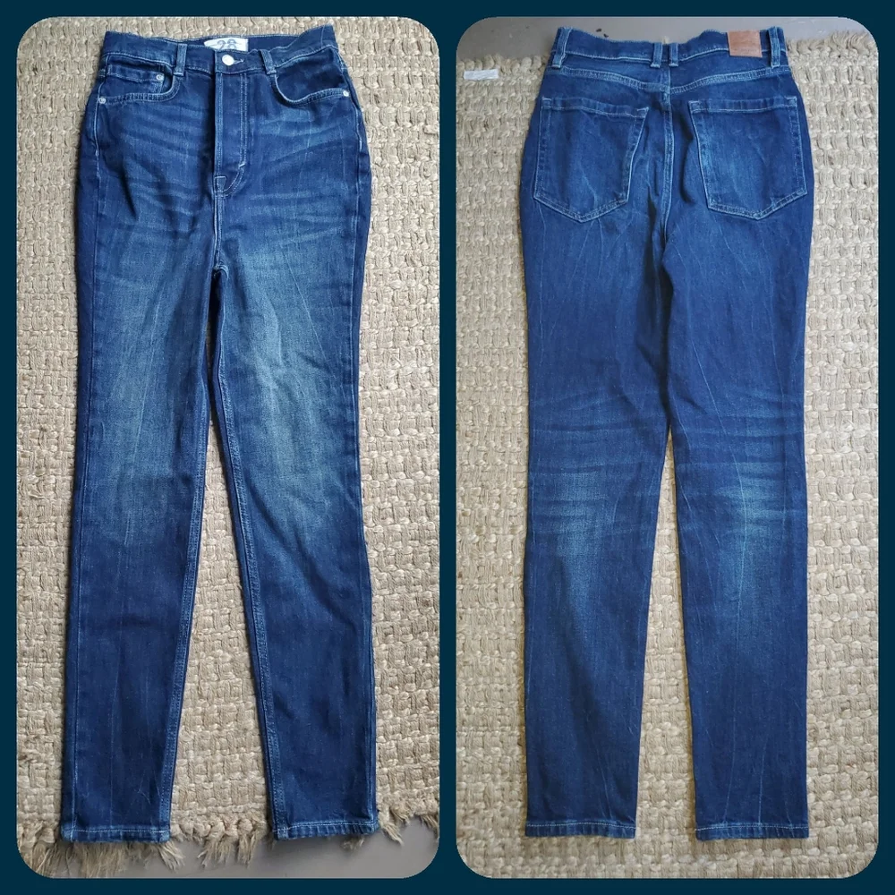 🆕️ We the Free People Ultra High Rise hi waisted Skinny jeans dark Button fly
